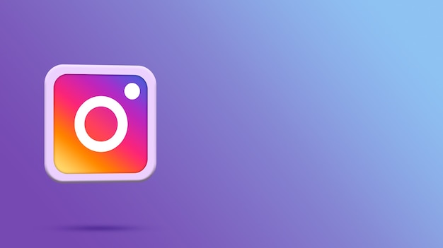 3D rendering logo Instagram