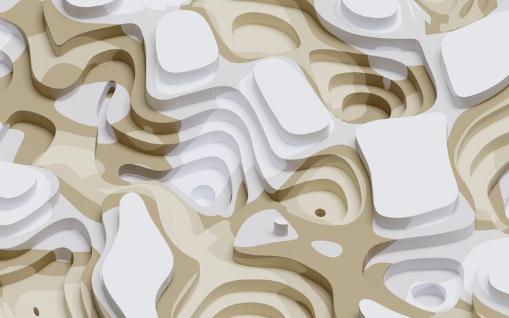 3d rendering moderno abstract paper cut