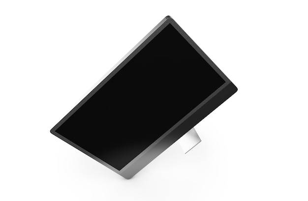 3D rendering monitor nero isolato su sfondo bianco