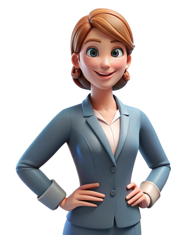 3d rendering of business woman posing