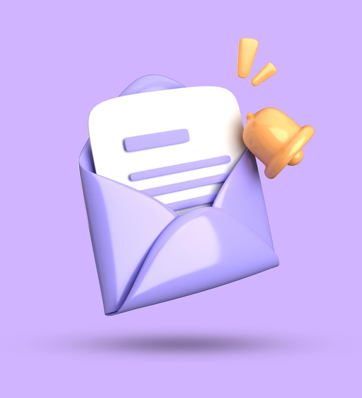 Photo 3d rendering of envelope 3d pastel icon set