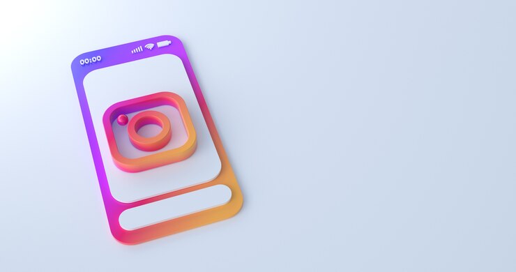 3d rendering of instagram icon.
