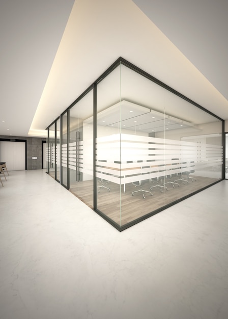 3D rendering open space ufficio interno