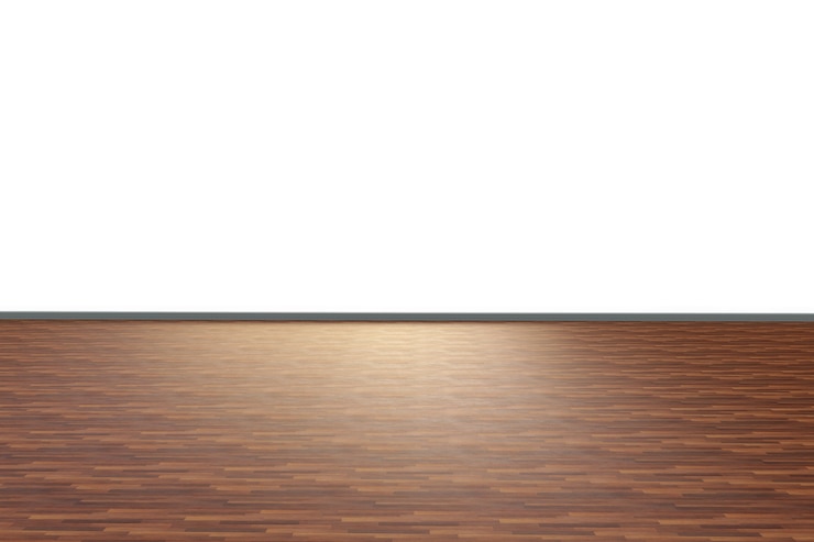 Foto 3d rendering pavimento vuoto isolato su bianco