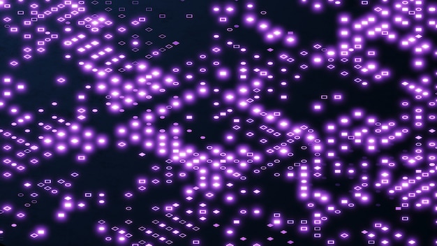 3D rendering quadrati e cerchi nel cyberspazio. Il concetto di connessione a una rete di computer oa Internet. Sfondo astratto.
