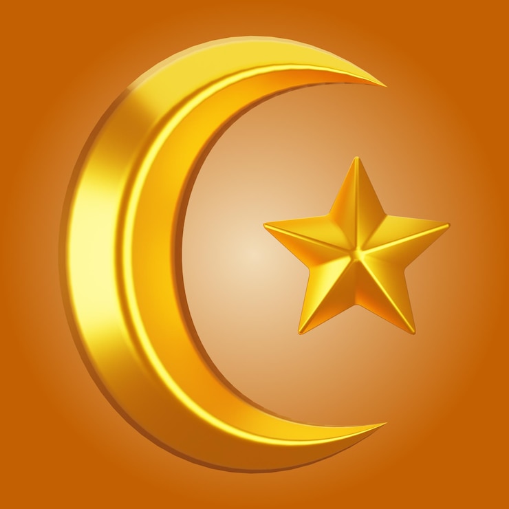 Photo 3d rendering ramadan icon concept 3d illustration crescent moon icon
