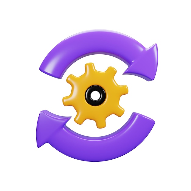 3d rendering reload setting icon User interface icon concept