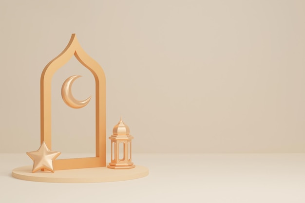 3d rendering semplice modello di decorazione ramadan