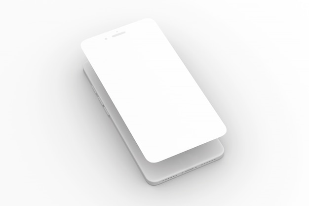 3d rendono dello smartphone in bianco