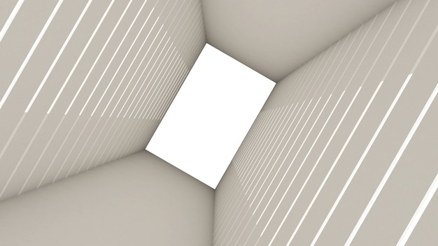 3d rendono di forma astratta di rettangolo nel fondo del tunnel
