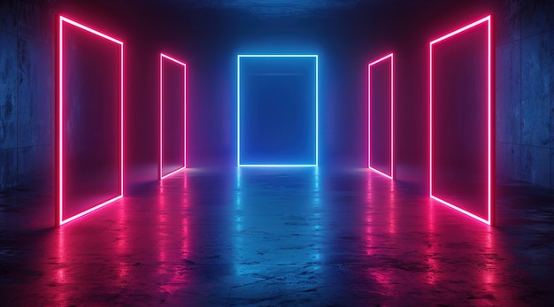 3d rendono il fondo astratto al neon