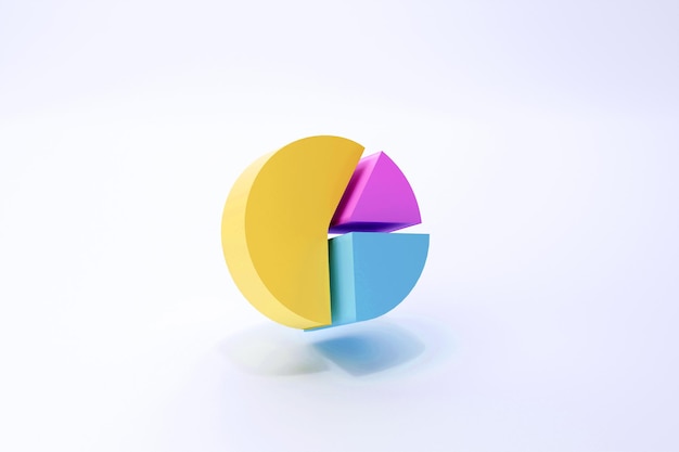 3d rendono il grafico commerciale icona del grafico a ciambella 3d rendono l'illustrazione