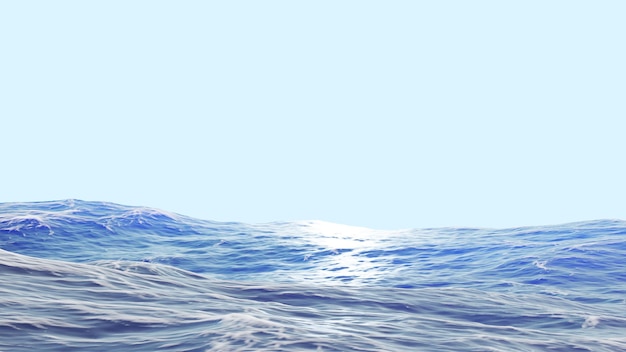 3d rendono il mare oceano blu realistico