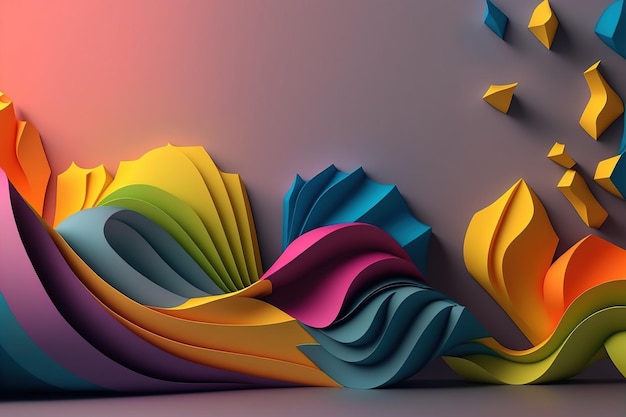 3D rendono le forme creative variopinte del fondo geometrico astratto