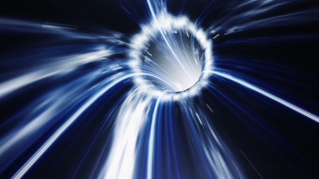 3d rendono lo spazio blu di vortice di tempo di Wormhole