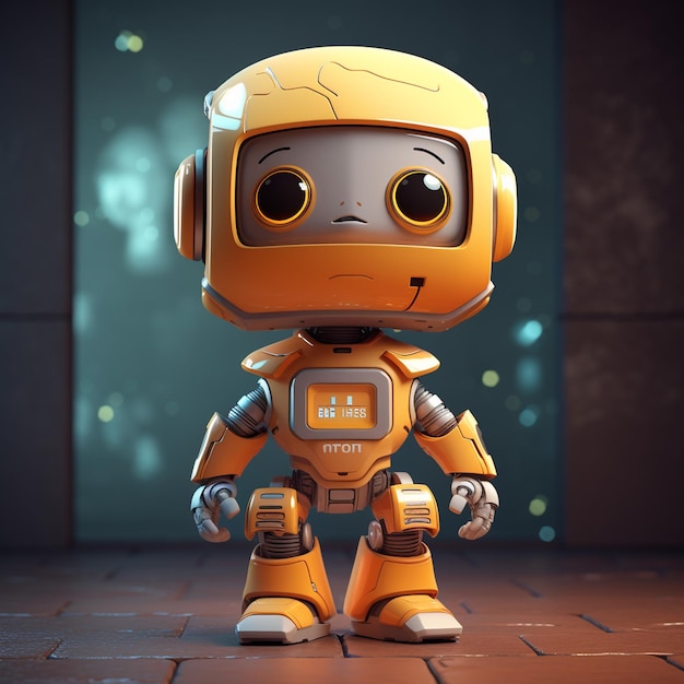 3d robo carino arancione