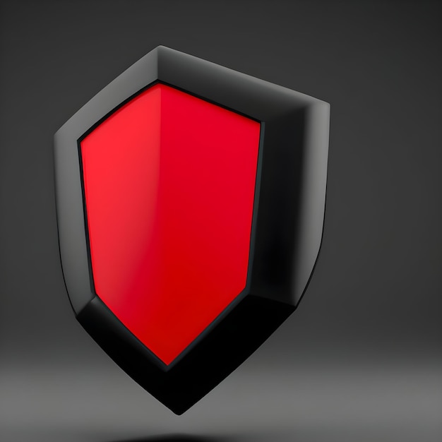 3d scudo rosso icon_ai_generated