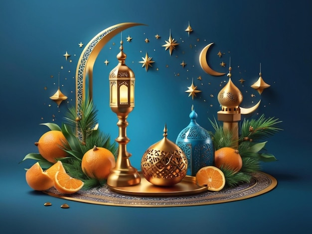 3d sfondo realistico del Ramadan