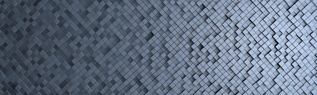 3D un muro di banner blu cubi