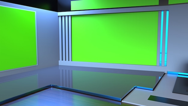 3D Virtual News Studio Sfondo 3d illustrazione