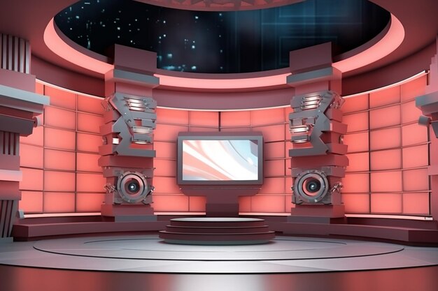 3D Virtual TV Studio News Sfondo per programmi TV TV sulla parete