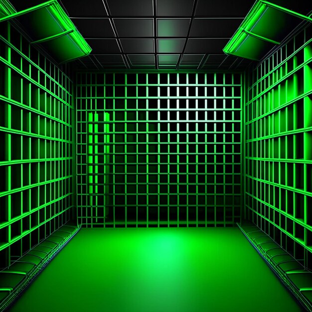 3d wireframe griglia verde sfondo di consistenza della stanza
