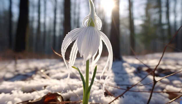 3Immagine renderizzata di un singolo elegante gocciolo di neve