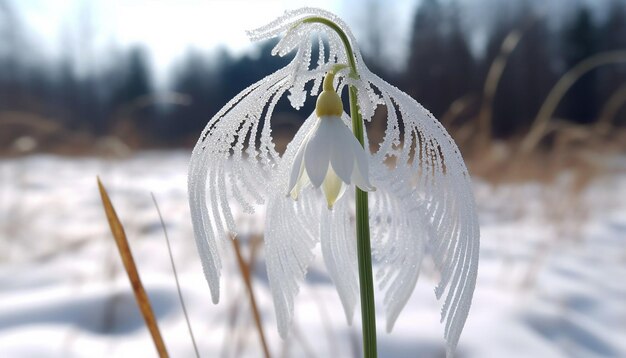 3Immagine renderizzata di un singolo elegante gocciolo di neve