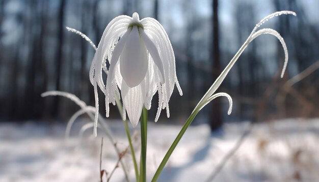 3Immagine renderizzata di un singolo elegante gocciolo di neve