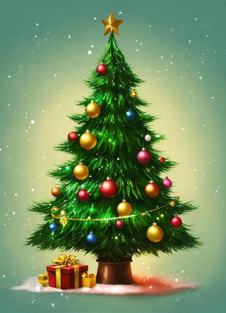 3realistico albero di Natale sullo sfondo