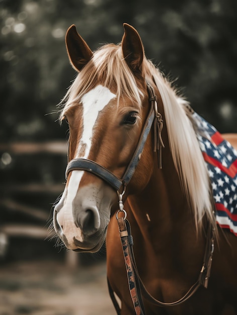 4 luglio festa dell'indipendenza del cavallo patriottico