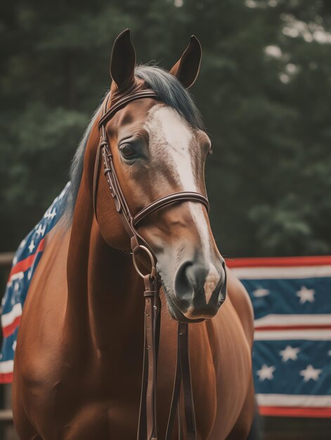 4 luglio festa dell'indipendenza del cavallo patriottico