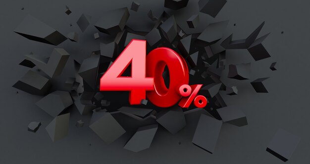 40 quaranta per cento di vendita. Idea del venerdì nero. fino al 40%