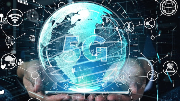 5G Tecnologia di comunicazione della rete Internet concettuale