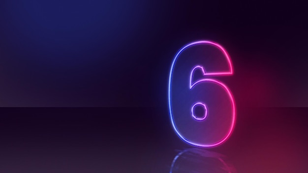 6 numero al neon