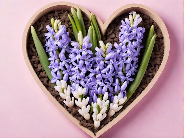 8 marzo carta di felicitazioni per la Festa della Donna dalla primavera fiori di giacinto cuore minimo biglietto di auguri per