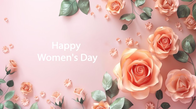 8 marzo felice giorno della donna illustrazione floreale design vettoriale del giorno internazionale della donna con fiore di rosa