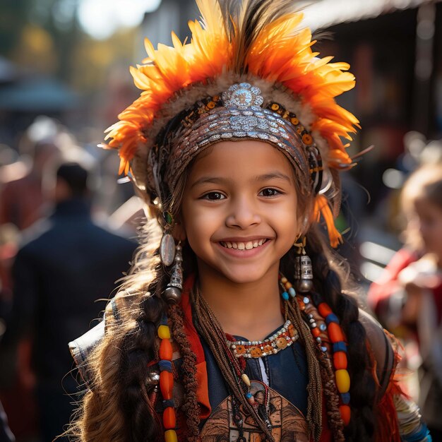 8 settembre 2022 Kathmandu Nepal Un ritratto sorridente di una giovane ragazza nepalese che impersona una Kumari