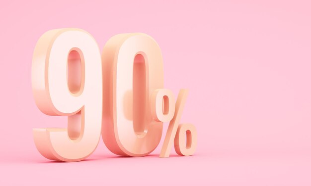 90% di sconto sull'icona 3D in oro su sfondo rosa