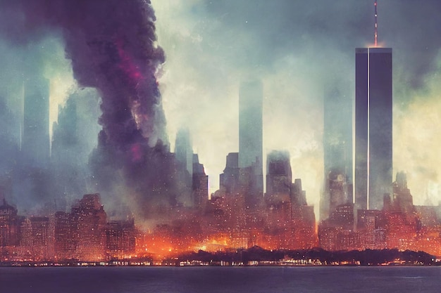 911 Patriot Day USA Background Never Forget World Trade Center Carta da parati artistica digitale