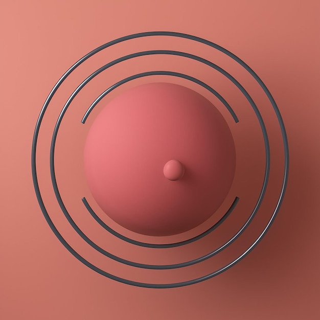 A 3d simple blob shape with concentric circles around it