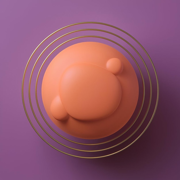 a 3d simple blob shape with concentric circles around it