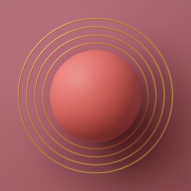 a 3d simple blob shape with concentric circles around it