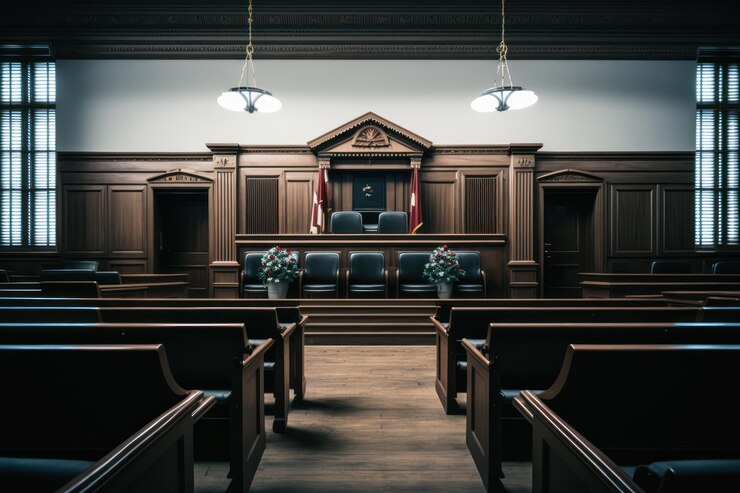 A beautiful empty Courtroom for the start of the Judgment session