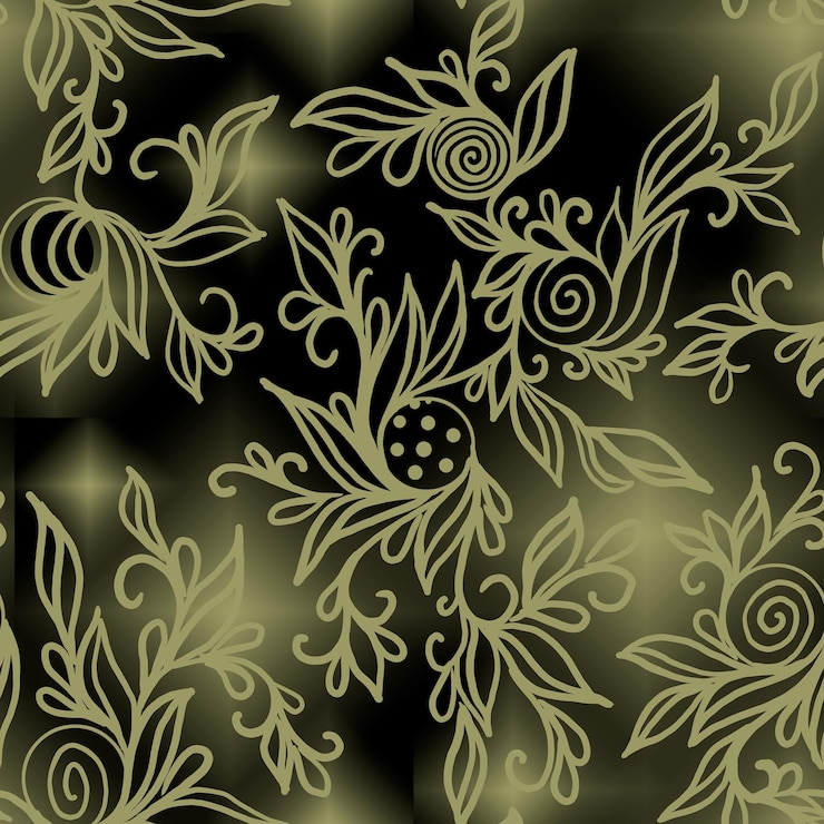 Photo a black and gray background with a flower and leaves