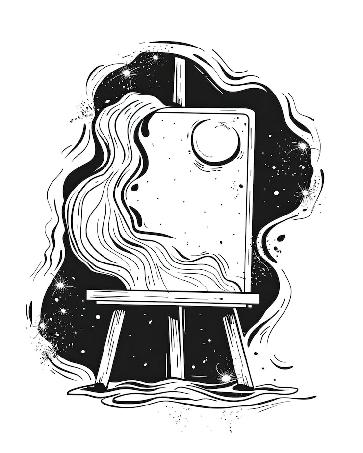 Photo a black and white drawing of a tv with the word quot the word quot on it