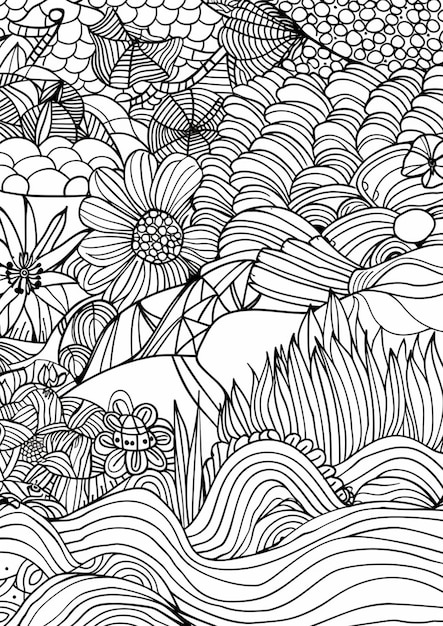 a black and white illustration of flowers and the word love