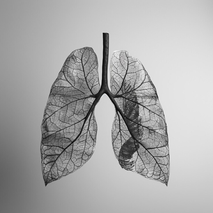 a black and white image of a leaf with a black background