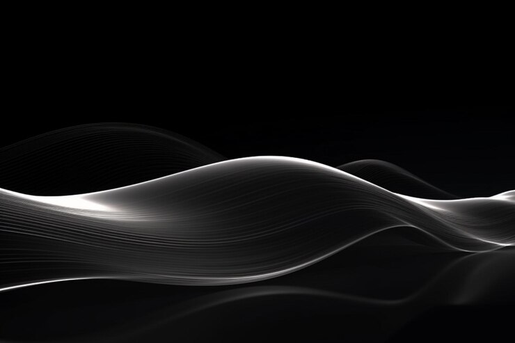 A black and white photo of a wave of light generative ai