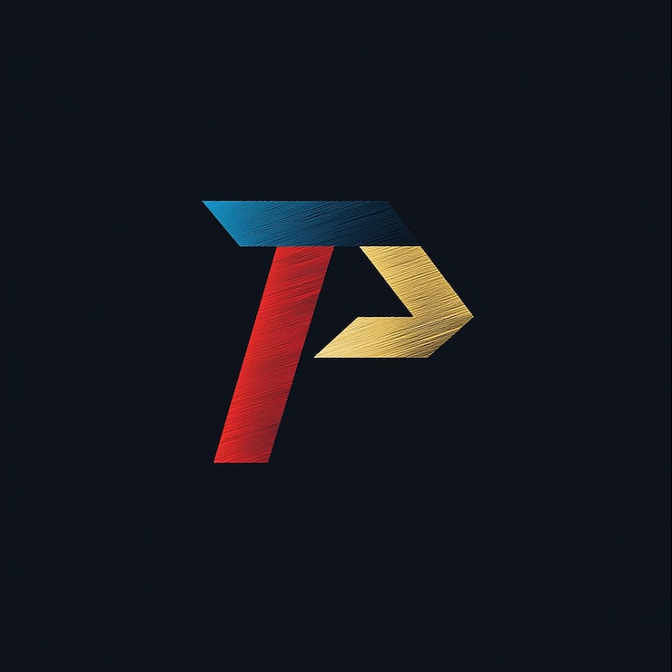 Photo a black background with a letter p on it
